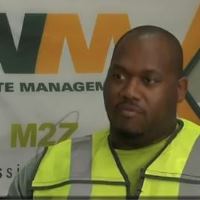 Roll Off Driver Lorenzo Hall is featured in the Waste Management video.