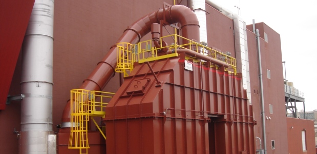 This 40,000 SCFM Regenerative Thermal Oxidizer was applied on a pharmaceutical application to destroy emissions from tray ovens, fluid bed dryers, and coating pans. (Anguil Environmental Systems photo)