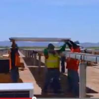 The Fluor video shows workers involved in assembling the project