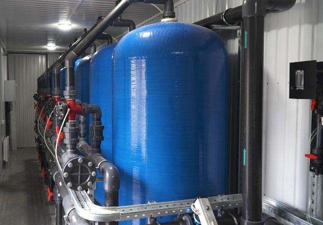 Water purification tank in plant