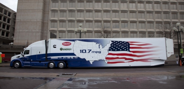 This demonstration SuperTruck vehicle topped 10 mpg and was displayed at the U.S. Department of Energy