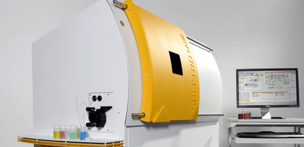 The SPECTRO MS ICP-MS analyzer. After calibration — with liquid standards for ICP, or available reference filters with XRF — analysis can begin according to the given instrument