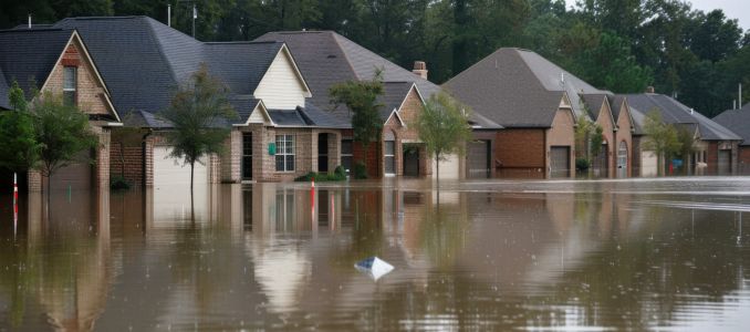 Houses Submerged in Water