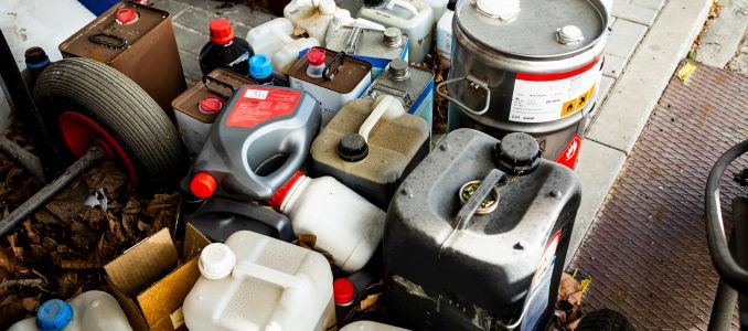 Small Business Hazardous Waste Piled Up
