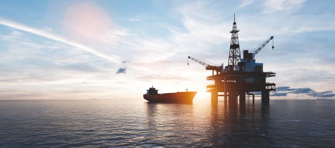 Oil Rig and Tanker
