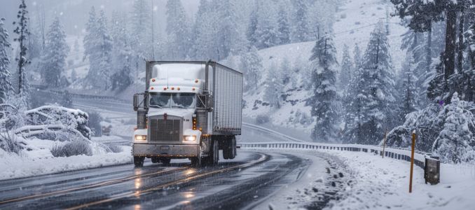 Box Truck on Icy Road