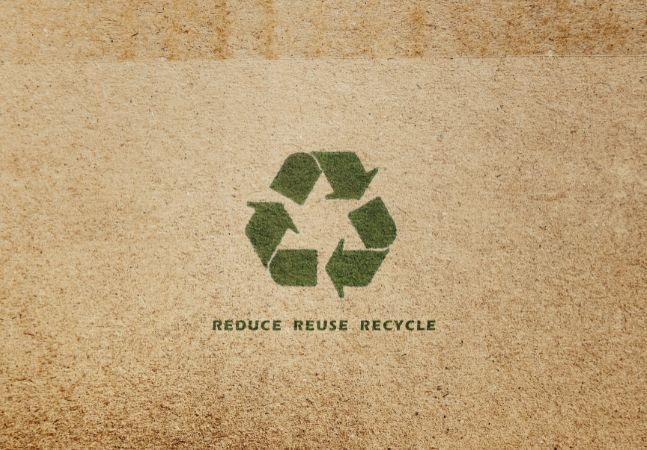 Reduce, reuse, recycle logo and text