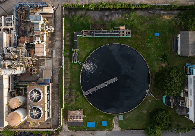 Aerial view of waste facility