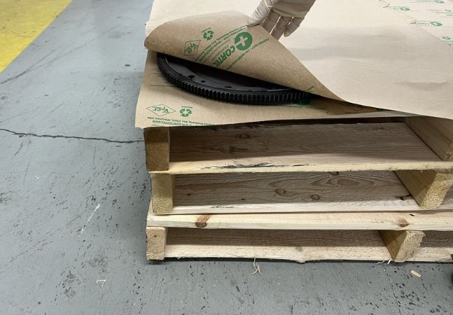 Metal wrapped in CorShield VpCI-146 paper