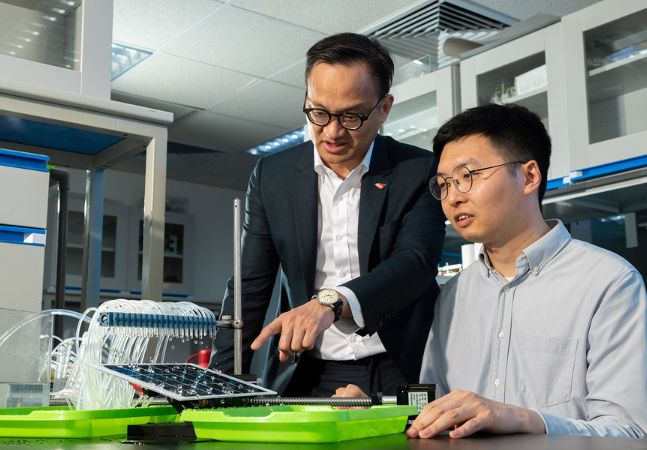 Two researchers in a lab