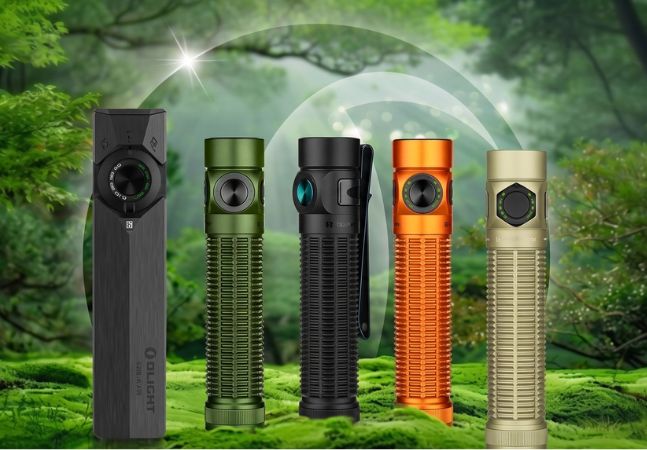 Blight flashlights on a green background