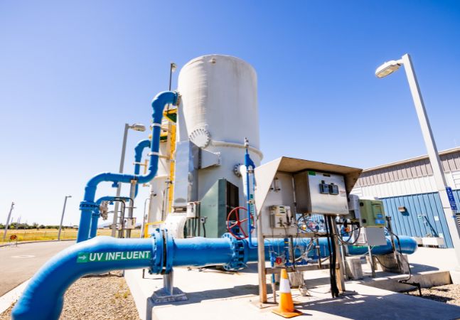 Water purification plant in San Francisco Bay