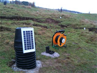 The detection system consists of a network of sensors buried across a hillside or embankment that presents a risk of collapse.