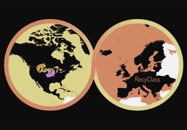APR and RecyClass logos on black background